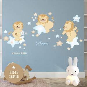 Adesivi murali Leoni sulle Stelle Rosa - Adesivi Murali per Bambini
