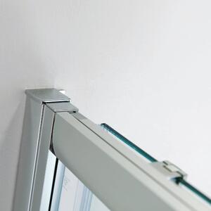 Box doccia quadrante scorrevole Slimline 70 x 70 cm, H 195 cm in vetro, spessore 6 mm trasparente cromato