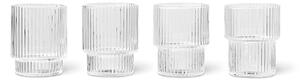 Ferm LIVING Glass Ripple Small, trasparente, 60 ml, vetro, set da 4