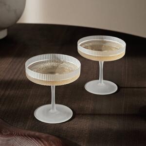 Ferm LIVING Ripple coppa champagne, bianco, 150 ml, vetro, set di 2