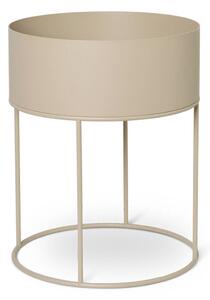 Ferm LIVING Contenitore per piante rotondo, beige, Ø 40 cm, acciaio