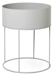 Ferm LIVING fermING Plant Box Round, grigio, Ø 40 cm, acciaio