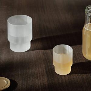 Ferm LIVING Glass Ripple Small, bianco, 60 ml, vetro, set da 4