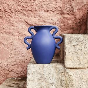 Ferm LIVING Vaso da tavolo Verso, blu, altezza 27 cm, ceramica