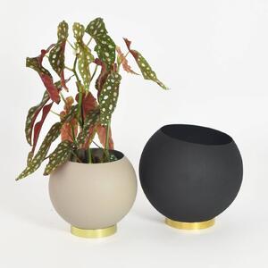 AYTM Globe vaso da fiori, Ø 21 cm, nero, alluminio, acciaio