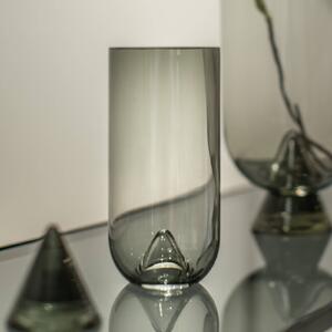 Vaso AYTM Glacies, grigio fumo, altezza 29 cm, vetro, soffiato a bocca