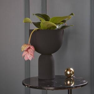 Vaso da fiori AYTM Torus, nero, Ø 22 cm, altezza 30,6 cm, ferro