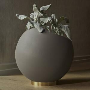 AYTM Globe vaso da fiori, Ø 37 cm, grigio-marrone, alluminio, acciaio