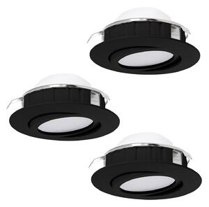 Faretto Ad Incasso Contemporaneo Pineda Policarbonato Nero 3 Luci Led 5,5W