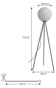 Lucande, lampada da terra Kestralia, bianco, vetro, Ø 35 cm, E27