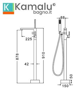 Miscelatore per vasca a terra freestanding cromato | Lison GC2100 - KAMALU