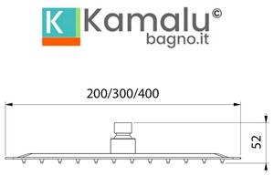 Soffione doccia quadrato in acciaio 30x30cm ultraslim | SD30 - KAMALU