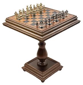 Esclusivo tavolo da gioco Italfama (66 cm) + pedine in metallo Lendsknecht + dama