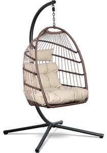 Sedia sospesa Swoods con telaio - Sedia sospesa per esterni - Per interni ed esterni - Sedia sospesa con grandi cuscini - Sedia per topi pieghevole - fino a 150 kg