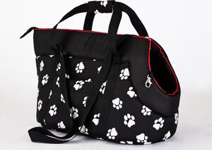 HobbyDog borsa da trasporto per cani borsa da trasporto per cani borsa da trasporto - taglia: M - nera con zampe