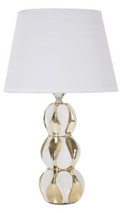 Lampada da tavolo bianca/dorata in ceramica con paralume in tessuto (altezza totale 46 cm) Glam Balls – Mauro Ferretti