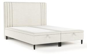 Letto matrimoniale imbottito beige con contenitore 200x200 cm Musca - Maison de Rêve