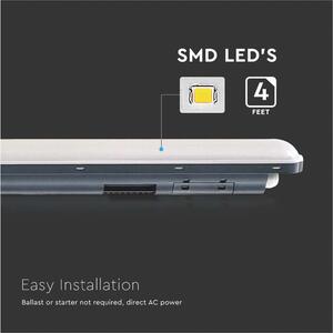 V-TAC VT-1253 Plafoniera LED Impermeabile 36W 120LM/W X-Series tubo 120cm Copertura Satinata 6500K IP65 - sku 10220