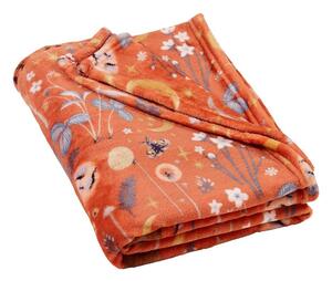 Coperta arancione in micropile 130x170 cm Enchanted Twilight Animals – Catherine Lansfield