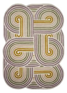 Tappeto verde in lana tessuto a mano 140x200 cm Spiral Shaped – Flair Rugs