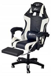 Ekspand | Poltrona da gaming - Bianca - 115-123 cm - con poggiatesta - Larghezza seduta 40 cm - 100% plastica