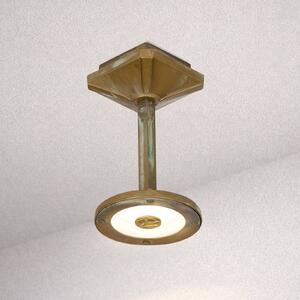 Moretti Luce Plafoniera LED da esterno Aura Disk, altezza 20 cm, ottone anticato Disk, Bronzo / Ottone antico, Ottone, Campagna / Rustiche, Plafoniera