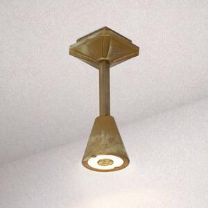 Moretti Luce Plafoniera LED da esterni Silva Disk, altezza 26 cm, ottone anticato Disk, Bronzo / Ottone antico, Ottone, Campagna / Rustiche, Plafoniera