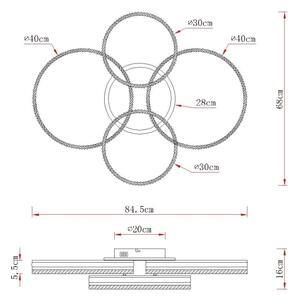 Globo 67377-90 - Plafoniera LED dimmerabile FRANCINE LED/90W/230V argento+telecomando