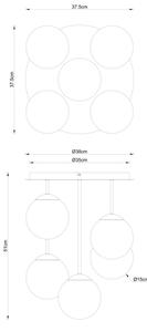Globo 47441-5S - Lampadario da soffitto a montaggio superficiale HARMON 5xE14/25W/230V nero