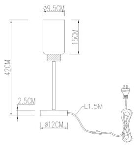 Globo 15977T - Lampada da tavolo ROWENA 1xE27/60W/230V nera/bianca