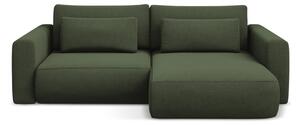 Divano angolare color kaki allungabile/con contenitore (con penisola a destra/con chaise lounge) Kapua – Makamii