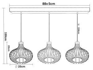 Globo 33370319 - Lampadario a sospensione MATEO 3xE27/40W/230V beige