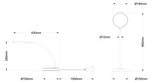 Globo 58503T - Lampada da tavolo dimmerabile con controllo touch KALDERON LED/8W/230V nera
