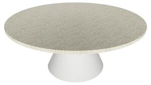 Artù White - Tavolo da pranzo rotondo ⌀ 120 cm in legno laminato con base a cono in metallo Grigio Testurizzato