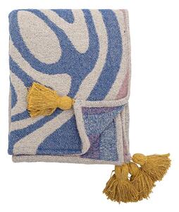Coperta blu in misto cotone 130x160 cm Arlie – Bloomingville