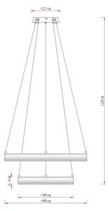 Globo 67377-60H - Lampada a sospensione dimmerabile con cavo FRANCINE LED/60W/230V+telecomando