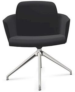 Poltroncina girevole BRALCO MY-BELLE in pelle nera base cromata con pi