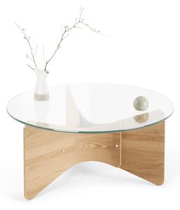 Tavolino rotondo con piano in vetro in colore naturale ø 84 cm Madera - Umbra