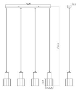 Globo 54318-4H - Lampadario a sospensione su cavo WALTON 4xE27/40W/230V
