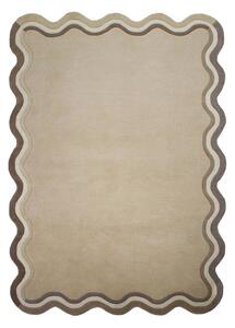 Tappeto di colore naturale in lana tessuto a mano 160x230 cm Leo Scallop – Flair Rugs