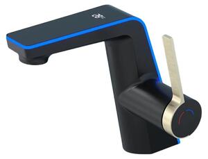 Rubinetto LED con indicatore di temperatura - Miscelatore per lavabo da bagno - 2 tipi di getto - Miscelatore per acqua calda e fredda - Installazione monoblocco - nero