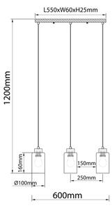 Globo 15977-3H - Lampadario a sospensione con cavo ROWENA 3xE27/60W/230V beige/bianco