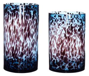 Set di 2 vasi in vetro fatti a mano blu/viola Hazy - Hübsch