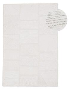 Tappeto bianco in misto lana tessuto a mano 140x200 cm Sculptured Blocks – Flair Rugs