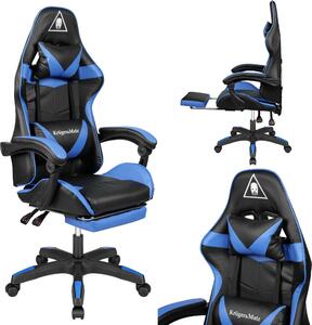 Kruger&Matz KM0790 Sedia da gioco con poggiapiedi GX-150, nero e blu