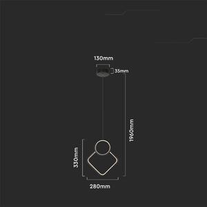V‑TAC Lampadario LED a sospensione 12 W – Design moderno regolabile 28×180 cm, nero, luce calda 3000K - 14998