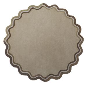 Tappeto rotondo di colore naturale in lana tessuto a mano ø 180 cm Leo Scallop – Flair Rugs