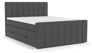 Letto boxspring grigio con contenitore 140x200 cm Ruby - Maison de Rêve