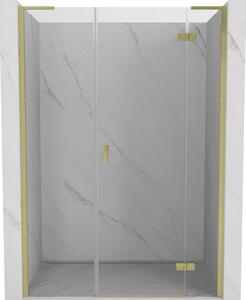 Mexen Mist-H L porta doccia a battente destra 145 cm, trasparente, dorato spazzolato - 8A5L-145-001-55-00-P