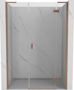 Mexen Mist-H L porta doccia a battente destra 130 cm, trasparente, rame spazzolato - 8A5L-130-001-65-00-P